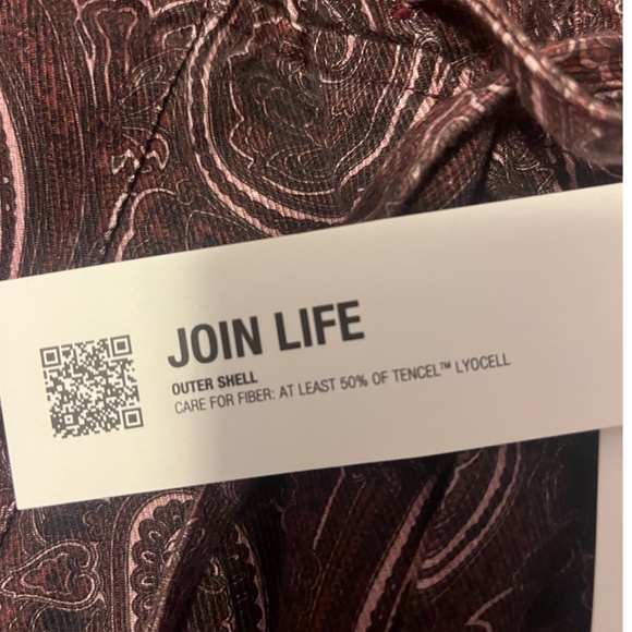 Zara burgundy and brown paisley high rise pajama style pants NWT - Picture 5 of 10